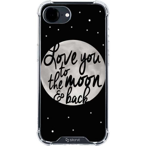 To The Moon And Back BW iPhone 16e Clear Case